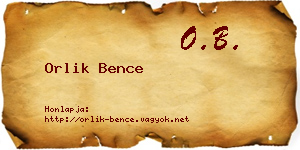 Orlik Bence névjegykártya